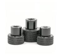 Écrous moletés en aluminium - M2 M3 M4 M5 M6 for trou borgne de verrouillage, lot de 2 à 10 pièces(Black,M6 5pcs)