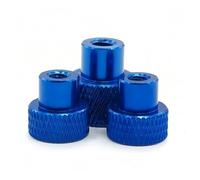 Écrous moletés en aluminium - M2 M3 M4 M5 M6 for trou borgne de verrouillage, lot de 2 à 10 pièces(Deep Blue,M2.5 10pcs)