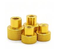 Écrous moletés en aluminium - M2 M3 M4 M5 M6 for trou borgne de verrouillage, lot de 2 à 10 pièces(Gold,M3 5pcs)
