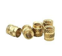 Écrous moletés en laiton, Écrous d'insertion de jeu chaleur en laiton M4, trou traversant moleté, longueurs 5-7mm, 20 pièces(9mm,M4 x 7)