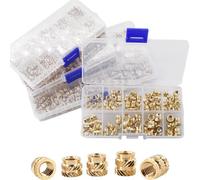 Écrous moletés en laiton, ensemble d'écrous thermiques, kits de moulage par injection thermofusible cuivre, Inserts(M2 m4 (600pcs))