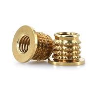 Écrous moletés en laiton, filetage, M2/M2.5/M3/M3.5/M4/M5/M6/M8/M10, bride d'injection sergé pressé à froid intégrée(004M2.5)
