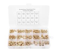 Écrous moletés en laiton fileté, 380 pièces inserts filetés M2 .5 M3 M5 M6 Kit d'assortiment d'encastrement femelle métrique