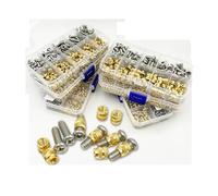 Écrous moletés en laiton fileté, écrou de réglage thermique M2 .5 M3 M4 M5 M6 et vis acier inoxydable 304 Inserts thermofusibles cuivre(M4a 260pcs 1set)