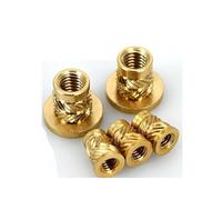 Écrous moletés, filetage écrous en laiton, insert thermofusible, bride moletée, écrou cuivre, par moulage thermique, de type T intégré M2 .5 M3 M4 M5 M6 M8(M4x5.8xOD6.8 20pcs)
