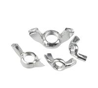 Écrous papillon à visser, boulons, Écrous à oreilles papillon en acier au carbone Zinc blanc M3-M12(M4-10pcs)