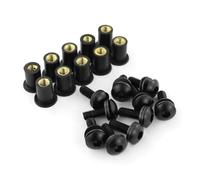Écrous Pare-Brise Kit Boulons Pare-Brise M5 pour Y&amaha FZ1 FZ6R FZ6 FZ16 FJR 1300 TDM 900 pour Tracer 900 MT-09 Kit visserie Moto(Noir)