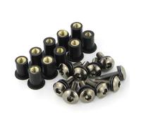 Écrous Pare-Brise Kit Boulons Pare-Brise M5 pour Y&amaha FZ1 FZ6R FZ6 FZ16 FJR 1300 TDM 900 pour Tracer 900 MT-09 Kit visserie Moto(Titane)