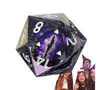 Écrous polyédriques - Dragon Eye Dice | Dés de fromage à 20 lettres, ensemble de dés polyédriques faits à la main avec des bords brillants et de belles inclusions pour l'esthétique