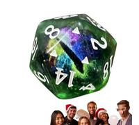 Écrous polyédriques - Dragon Eye Dice | Dés de fromage à 20 lettres, ensemble de dés polyédriques faits à la main avec des bords brillants et de belles inclusions pour l'esthétique