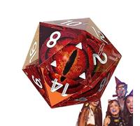 Écrous polyédriques - Dragon Eye Dice | Dés de fromage à 20 lettres, ensemble de dés polyédriques faits à la main avec des bords brillants et de belles inclusions pour l'esthétique