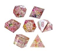 Écrous polyédriques Ensemble de 7,7 pièces Dés de jeu de rôle, Petits dés avec nombres Dés numérotés, Dés compacts Jouet éducatif Jeu standard Dés pour les voyages scolaires à la maison
