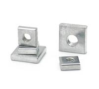 Écrous rectangulaires en acier zingué, Écrous carrés minces en acier au carbone galvanisé zingué DIN562 M2,5-M5, couleur argent(M4x8x2mm-100Pcs)