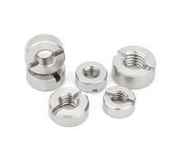 Écrous ronds fendus en acier inoxydable 304, Face d'extrémité avec rainure, écrou rond M3 M4 M5 M6 M8 M10 M12, 2 à 10 pièces (Color : Silver, Size : 10Pcs M6)