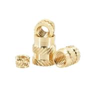 Écrous thermofusibles en laiton, 50/100 pièces, M2, M2.5, M3, M4, M5, M6, M8, M10, double moletage sergé, moulage par injection, filetage, for imprimante 3D(L 5mm (50Pcs),M3(OD4.6mm))
