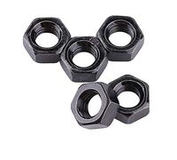 Ecrous zingués Noirs, 100 pièces M2-M5 Filetage métrique Acier au Carbone zingué Noir Ecrous hexagonaux M2, M2.5, M3, M4, M5, Bon Remplacement(M4)