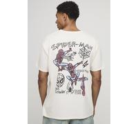 Ecru Oversized Marvel Spider-Man License Printed T-Shirt homme - XS, ecru