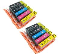 ECS Compatible Encre Cartouche Remplacement pour Canon pgi-520, cli-521 ip3600, ip4600, ip4700, mp540, mp550, mp560, mp620, mp630, mp640, mp980, mp990, mX860, mX870 (Noir,Cyan,Magenta,Jaune, 10-Pack)
