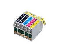 ECS Compatible Encre Cartouche Remplacement pour Epson T0711 CX4300 D120 D120 Network Edition D5050 D78 D92 DX400 DX4000 DX4050 DX4400 DX4450 DX5000 DX5050 DX6000 (Noir,Cyan,Magenta,Jaune, 5-Pack)