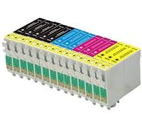 ECS Lot de 14 cartouches d'encre (T0615/T0611/T0612/T0613/T0614) pour Epson Stylus D68/D88/DX3800/DX3850/DX4200/DX4800/DX4850
