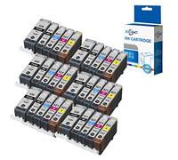 ECSC Compatible Encre Cartouche Remplacement Pour Canon Pixma iP3600 iP4600 iP4700 MP540 MP550 MP560 MP620 MP630 MP640 MP980 MP990 MX860 MX870 PGI520/CLI521 (Noir/Cyan/Magenta/Jaune, 30-Pack)