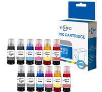 ECSC Lot de 12 cartouches d'encre pour imprimantes Canon Pixma G550 G650 GI53 Noir/cyan/magenta/jaune/gris/rouge