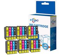 ECSC - Lot de 24 Cartouches d'encre de Remplacement Compatible avec EPSON XP-102 XP-202 XP-205 XP-212 XP-215 XP-225 XP-30 XP-302 XP-305 XP-312 XP-315 XP-322 XP-325 XP-402 (Noir/Cyan/Magenta/Jaune)