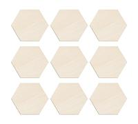 ECSiNG 100pcs Formes Hexagonales en Bois Embellissements Bricolage Artisanat Bois de Tilleul Naturel Non Peint Ornements de Décoration en Bois Non Fini pour Scrapbooking Carte Mariage