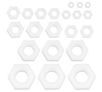 ECSiNG 105 Pièces M2 M3 M4 M5 M6 M8 M10 Nylon 66 écrous Hexagonaux Complets Din 934 écrous Hexagonaux en Nylon Fixation à Vis Hexagonale écrous Hexagonaux en Plastique pour Vis Boulons