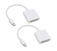 ECSiNG 2 Lot Mini Convertisseurs DP vers DVI-D 20 Broches DisplayPort vers DVI Adaptateur 10,8 Gbps 1 Mbps Canal Auxiliaire Bidirectionnel pour Windows Ubuntu Blanc