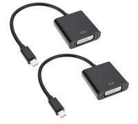 ECSiNG 2 Lot Mini Convertisseurs DP vers DVI-D 20 Broches DisplayPort vers DVI Adaptateur 10,8 Gbps 1 Mbps Canal Auxiliaire Bidirectionnel pour Windows Ubuntu Noir