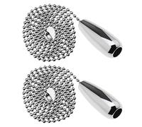 ECSiNG 2 pièces lumière ronde tirer chaîne larme extension avec connecteur de chaîne à billes 84.5 cm pour salle de bain toilette lumière/aveugle cordon tirer poignée