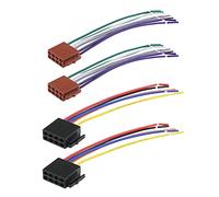 ECSiNG 2 Set 16 Broches vers ISO Adaptateur Câble Prise Voiture Radio Stéréo Lecteur CD Récepteur Remplacement Câble Harnais Compatible avec VW Peugeot Citroen 308 Sega RD9