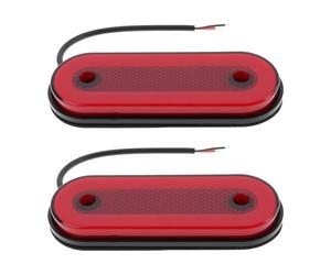 ECSiNG 2 X Feu de Gare Arrière Feu de Gare Ovale 12V-24V 20 LEDs Rouge Pour Remorque Camion