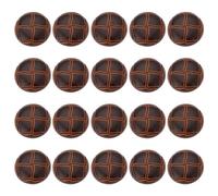 ECSiNG 20 Pièces Boutons de Football Café 15 Mm Bouton de Blazer en Plastique Imitation Cuir Motif Football Boutons à Tige Vintage pour Blazer Costumes Manteau de Sport Uniforme Veste