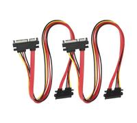 ECSiNG 2pcs 7 + 15 22 Broches SATA Mâle à Femelle Alimentation de Données SATA Câbles d'extension Combinés d'alimentation de Données pour Disque Dur SATA et Lecteur Optique SATA 50cm