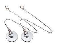 ECSiNG 2pcs Bouchon d'évier de Bain Bouchon d'évier de Baignoire Chromé Accessoires de Bouchon de Vidange en Métal pour Salle de Bain d'hôtel à la Maison 38mm/1-1/2 Pouces, Argent