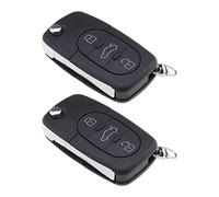 ECSiNG 2pcs Coque de Clé à Distance 3 Boutons Remplacement Compatible avec Audi A2 A3 A4 A6 A8 TT 3 Boutons Voiture Porte-clés Étui Accessoires de Voiture, Noir