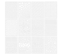 ECSiNG 2pcs Pochoirs Géométriques Modèles de Peinture Réutilisables pour Scrapbooking Carrelage Meubles Mur Sol Décor Artisanat Dessin Bricolage Art Fournitures 29x21cm