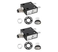 ECSiNG 2X Bouton-Poussoir avec Capuchons de Bouton Interrupteur de Réinitialisation Manuelle Protection Contre Les Surcharges 125-250V CA / 50V CC 15A