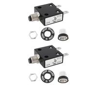 ECSiNG 2X Bouton-Poussoir avec Capuchons de Bouton Interrupteur de Réinitialisation Manuelle Protection Contre Les Surcharges 125-250V CA / 50V CC 30A