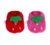 ECSiNG 2X Vêtements de Cochon d'Inde Rose Rouge Petit Animal de Compagnie Hiver en Peluche Vêtements Chauds Costumes Manteaux Doux pour Lapins Furets Chinchillas Chatons