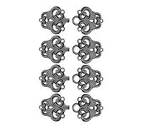 ECSiNG 4 paires Fermoirs de Cape à Fleurs Tourbillonnantes Vintage à Coudre sur les Crochets et les Yeux Clip de Cardigan pour Cape Coak Pull Écharpe Haussement d'épaules, Noir