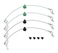 ECSiNG 4pcs Clips Pinces de Coque Carrosserie de Voiture RC Compatible avec Hsp, Arram, Axial Ecx 1/10 RC Pince de Carrosserie en Métal Noir/Vert 160mm