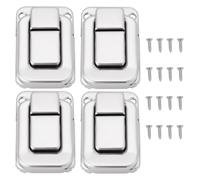 ECSiNG 4pcs Pinces à Loquet à Bascule pour Valises en Argent Loquet à Bascule en Fer Nickelé avec Vis pour Petits Projets Boîtes à Bijoux Nichoirs 48x32,5mm