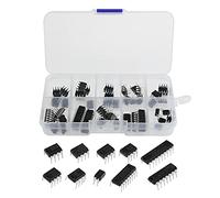ECSiNG 50x 10 types Kit d'assortiment de Puces de Circuits Intégrés Basse Tension d'entrée LM324 LM358 LM386 LM393 UA741 NE5532 NE555 PC817 ULN2003 ULN2803 pour Minuterie d'amplificateur Audio