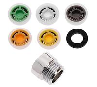 ECSiNG 5pcs Réducteur de Débit Douche 5 Débits Différents 6L 7L 8L 10L 12L avec Adaptateur G1/2 Pommeau de Douche Vanne d'économie d'eau Économiseur Débit de Douche