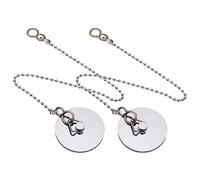 ECSiNG Bouchon d'évier de bain chromé, 2 pièces, bouchon de vidange en métal, accessoires pour maison, hôtel, salle de bain, 45mm/ 1-3/4 pouces, argent