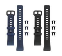 ECSiNG Bracelet de montre en silicone compatible avec Huawei Band 4 Pro/Band 3 Pro/Band 3 Fitness Tracker Bracelet de montre de sport à dégagement rapide Noir et bleu
