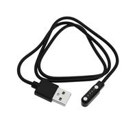 ECSiNG Câble de charge USB vers 4 broches magnétique pour montre intelligente, lunettes intelligentes, traqueur de fitness, distance entre les broches du câble : 7,62 mm, longueur : 60 cm, noir